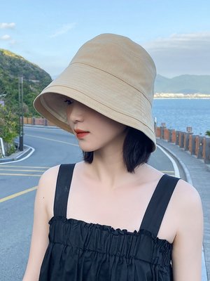 盛夏日本ARXE漁夫帽夏季女雙面遮陽防曬帽遮臉防紫外線遮陽棉麻水桶帽
