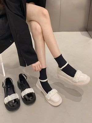 【熱賣精選】單鞋女夏款2022年新款超火時尚百搭淺口復古粗跟防滑瑪
