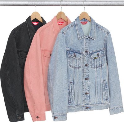 全新正品SUPREME 16SS Denim Trucker Jacket Pink 牛仔夾克外套粉紅