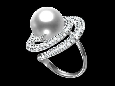 18K金 南洋珠16mm鑽石空台(不含珍珠) 婚戒指鑽戒台女戒線戒 款號RP01761 特價204,500