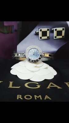 寶格麗白金鋼手環手錶