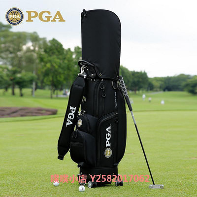 美國PGA高爾夫球包伸縮標準包四輪平推航空托運雙球包帽帶海關鎖