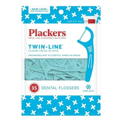 【樂齒專業口腔】【買一送一】美國 普雷克 Plackers 派樂絲 雙線美白牙線棒 35入袋裝一入