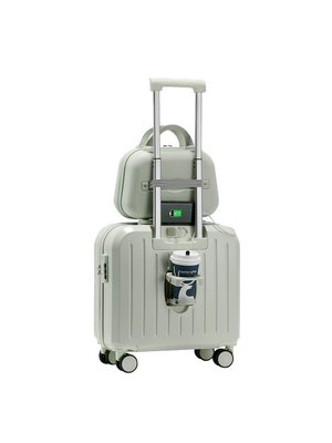 rimowa/日默瓦同款行李箱女18寸ins多功能杯托充電小型登機箱拉耐
