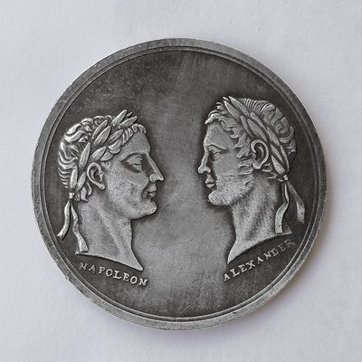 現貨熱銷-【紀念幣】拿破侖與亞歷山大密談會議紀念章 世界歷史之謎仿古外國硬幣收藏