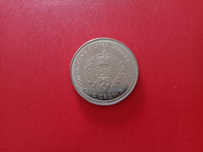 【二手】 馬恩島1977年伊麗莎白女王登基25周年1克朗紀念幣，全新品567 錢幣 硬幣 紀念幣【明月軒】