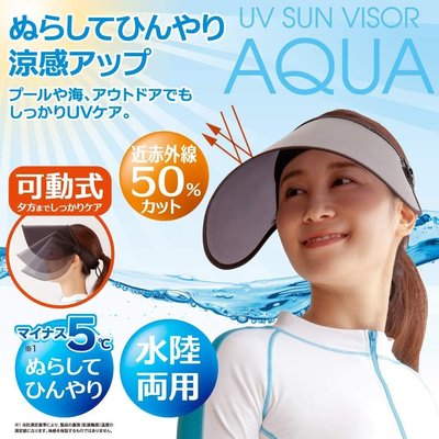 【BC小舖】日本 AQUA 水陸兩用抗UV防曬遮陽帽 -5度涼感