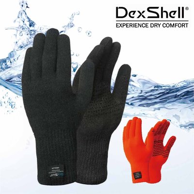 英國Dexshell Waterproof ThermFit Neo 防水保暖手套-美麗諾羊毛 黑色/橘色