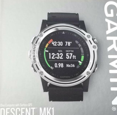 Garmin Descent Mk1銀藍寶石高級精選潛水錶，配黑色錶帶  此為訂金標 非售價標