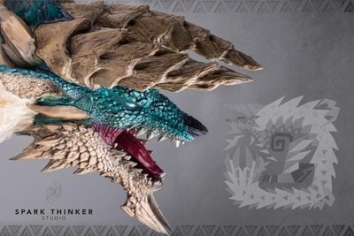 易匯空間 【撒旦】SPARK THINKER 怪物獵人系列第二彈 雷狼龍頭部雕像 有貨YH1359