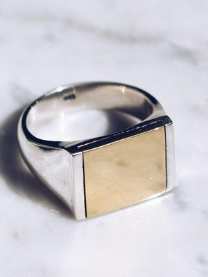 純銀戒指雙金屬搭配指環飾品禮物男士ol個性小眾簡約情侶原創設計