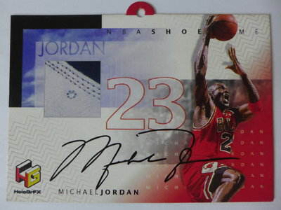 ~ Michael Jordan ~MJ喬丹/黑耶穌/空中飛人 1999年UD Shoetime Auto Promos.稀少印刷簽名球鞋卡.樣品展示卡