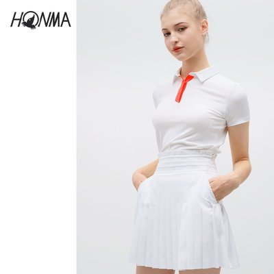 特賣-HONMA2022新款高爾夫女子褲裙短裙舒適透氣立體運動休閑百褶裙