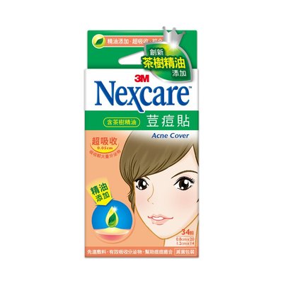 3M Nexcare 荳痘貼茶樹精油超吸收綜合型34入 保存期限:2021/03