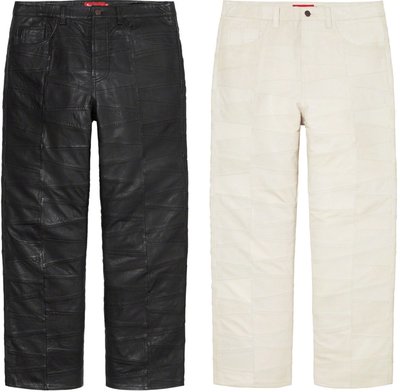 【紐約范特西】預購 SUPREME SS23 PATCHWORK LEATHER 5-POCKET JEAN 皮褲