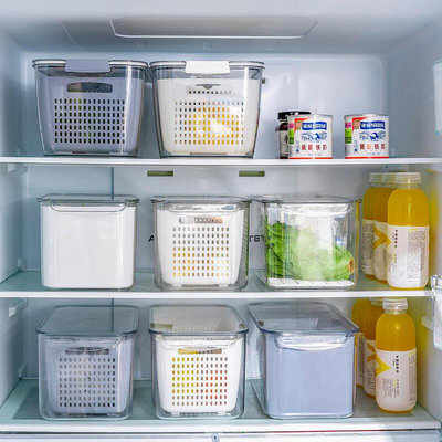 冰箱帶蓋防塵收納盒 家用廚房水果蔬菜塑料保鮮盒 密封盒