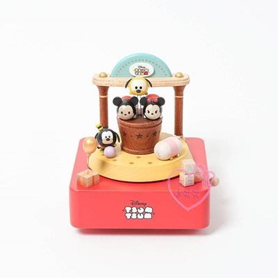 ♥小花花日本精品♥迪士尼tsumtsum疊疊樂雙旋轉木製音樂盒擺飾收藏品~3
