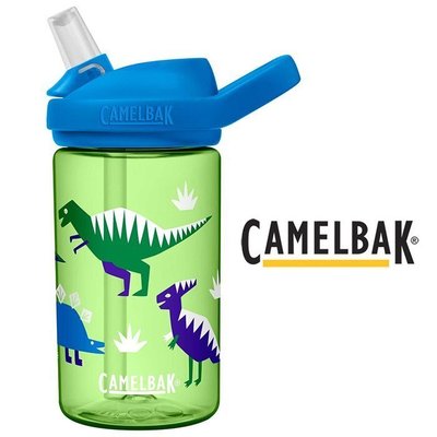 【Camelbak】《送防塵蓋》eddy+【兒童】吸管運動水瓶【嘻哈恐龍】400ml 小孩水壺 單車水壺 公司貨