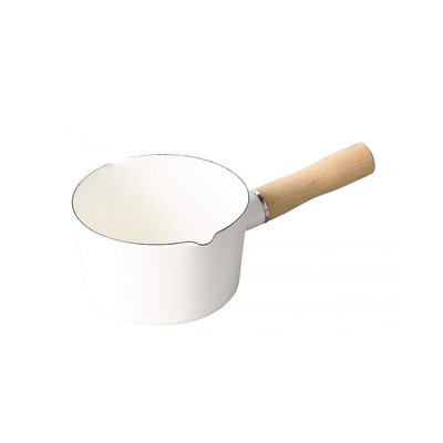 特賣-琺瑯鍋日本直郵PEARL METAL奶鍋琺瑯牛奶鍋12cm白色廚房烹飪用具燉鍋