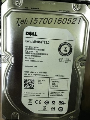 DELL/戴爾 2TB SAS 7.2K 企業級 硬碟3.5寸 2T 伺服器硬碟 非SATA
