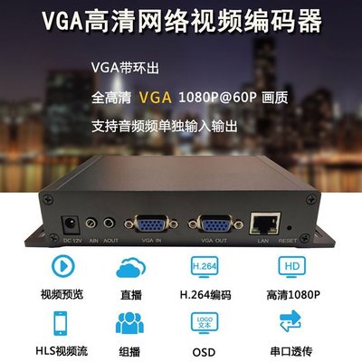 【熱賣精選】VGA h265視頻編碼器 電腦工控機畫面采集卡 ONVIF GB28181接入NVR免運