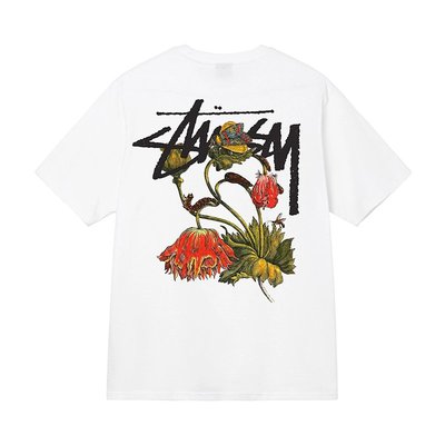 Ella#現貨STUSSY WITHERED FLOWER TEE枯萎花卉草寫Logo短袖T恤