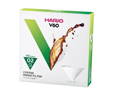 HARIO V60濾紙03 錐形濾紙40入盒裝 1-4人份 純白VCF-02-40W