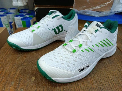 總統網球(自取可刷國旅卡) WILSON 2023 KAOS COMP 3.0 全區 耐磨 透氣 款 男 網球鞋 白綠