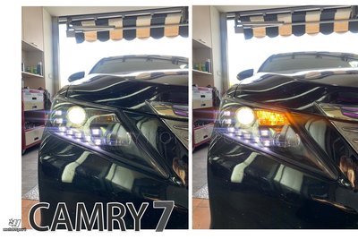 小傑車燈精品-全新 TOYOTA CAMRY 7代 2012 2013 12 13 年 黑框 類R8 DRL 魚眼 大燈