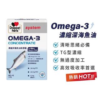 【誠意中西藥局】德之寶 Omega-3濃縮深海魚油軟膠囊 30粒(買3送1)