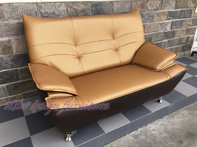 【N D Furniture】台南在地家具-MIT*高後背*牛角雙色編織紋乳膠皮造型雙人座乳膠皮沙發*