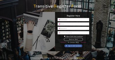 Transitive Register Form 響應式網頁模板、HTML5+CSS3、網頁特效  #01059