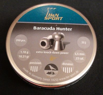 ((( 變色龍 ))) H&amp;N 5.5MM Baracuda Hunter 獵人彈 空氣槍用鉛彈 喇叭彈 德製