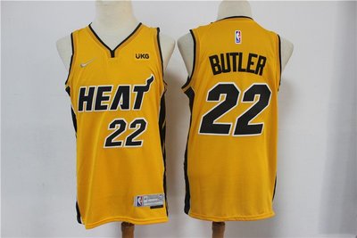 吉米·巴特勒 (Jimmy Butler)NBA邁阿密熱火隊 2021新款 球迷版 黃色 球衣 22號