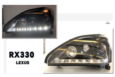 》傑暘國際車身部品《全新 LEXUS RX330 RX350 04 - 09 年HID版 雙魚眼LED燈眉款 黑框 大燈