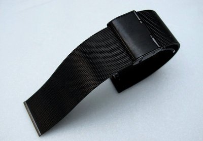 黑色PVD Black高質感22mm不鏽鋼mesh米蘭不鏽鋼製錶帶板扣,hamilton seiko zenwatch2