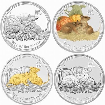 [現貨]澳洲 紀念幣 2008 1oz 鼠年生肖套幣組(MouseTypeset) 銀幣 原廠原盒
