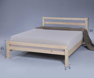 【萊夫家居】SN-310-7：原木色6尺雙人床【台中家具】實木床 床架 床台 四分床底板 紐松 台灣製造 雙人加大