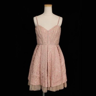 Jill Stuart正品 全新含吊牌 肩帶可拆 粉紅色蕾絲紗裙小洋裝禮服 日本專櫃 2號(M) Snidel