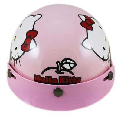 【卡漫迷】 Hello Kitty 半罩式 安全帽 粉色款 ㊣版 兒童 蘋果 碗公帽 西瓜帽 單車帽 台灣製 凱蒂貓