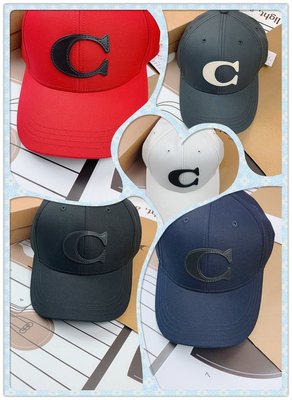 DanDan代購 COACH 75703 太陽帽 帽子 男女通用款 經典C字圖紋 可調節鬆緊 時尚簡約大方 附購證