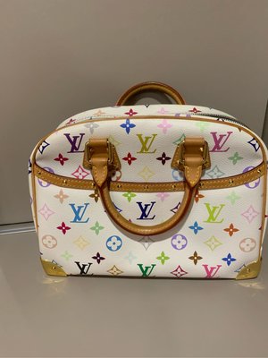 Louis Vuitton LV 經典村上隆白彩 鉚釘小珍包 手提包