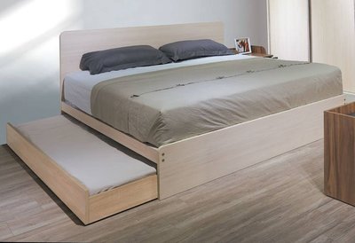 【生活家傢俱】HJS-407-2B：系統5尺雙人子母床【台中家具】床頭片+母床+子床 低甲醛E1系統板 台灣製造