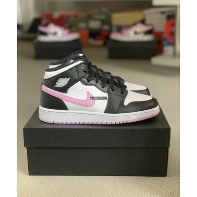 【正品】Nike Air Jordan 1 Low GS 黑粉 女 554723-601 實拍潮鞋