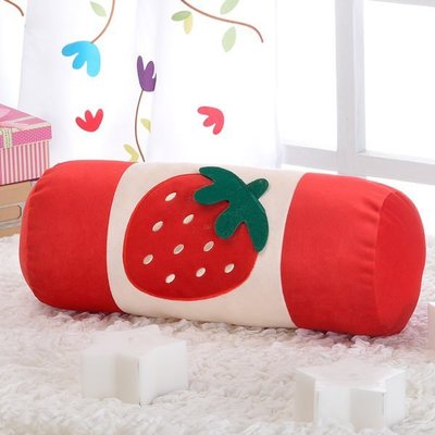 《魔手坊》E-療癒系草莓圓柱枕/抱枕/出氣筒