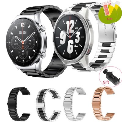 XIAOMI 小米手錶 S1 智能手錶主動錶帶錶帶三不銹鋼皮帶更換腕帶小米手錶 S1 保護貼配件