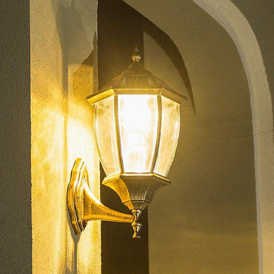 【米顏】太陽能壁燈歐式家用戶外照明燈室外燈別墅防水庭院燈花園墻壁燈