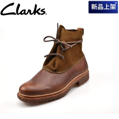 100%原廠正品ClarksClarks Trace Dusk休閑英倫高幫鞋男復古潮流短筒皮靴馬丁靴