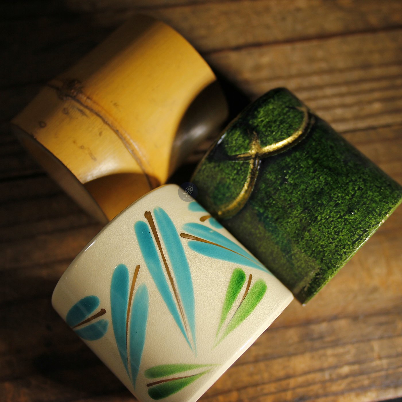 桑園の】日本傳統茶道具蓋置杓置陶製竹製三件S 3325 | Yahoo奇摩拍賣