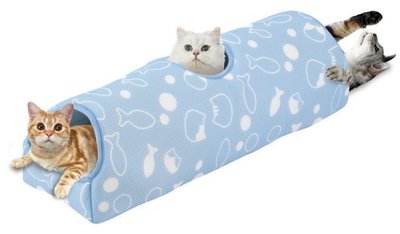 Marukan 》寵物涼感床 CT-318（CT318）桶窩透氣涼爽窩 貓隧道涼墊 散熱墊 加長遊戲窩，每件1,090元